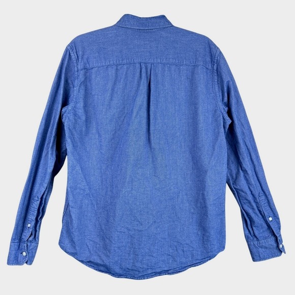 American Eagle Mens Chambray Button Down Shirt Size M Blue Long Sleeve Classic - Picture 3 of 10